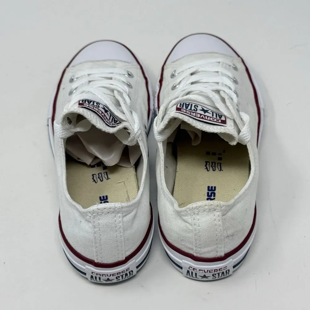 Converse All Star Sneakers Kids Juniors Size 3 White Low Top Canvas Shoes